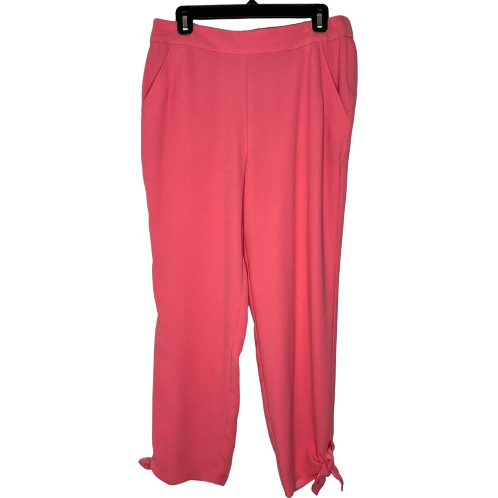 Trina Turk Pink Ernest Medium Pants Cropped Tie Hem NWT